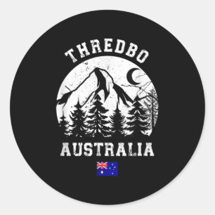Adesivo Redondo Thredbo Snowy Mounts Austrália Ski Resort Alpin