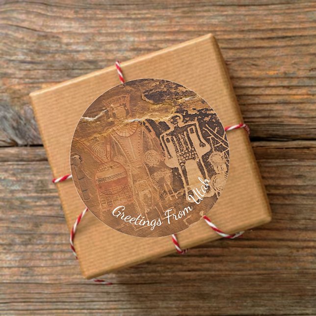 Adesivo Redondo Three Kings Petroglicph Mcconkie Ranch Utah (Criador carregado)