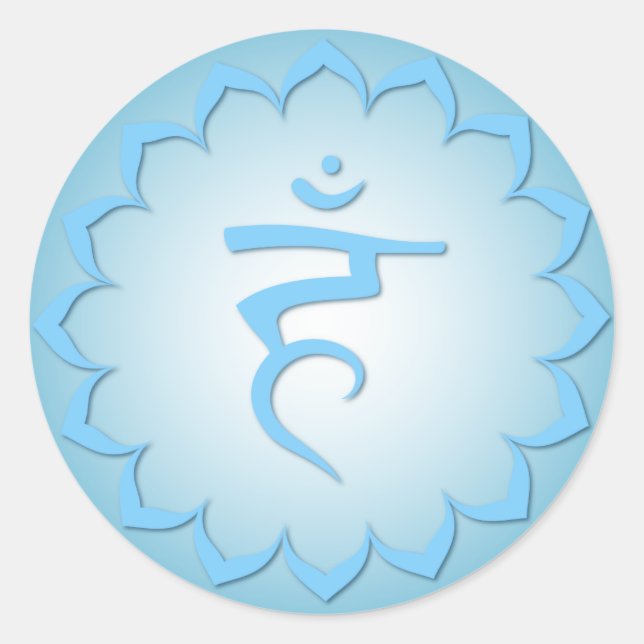 Adesivo Redondo Throat Chakra - Azul Claro (Frente)