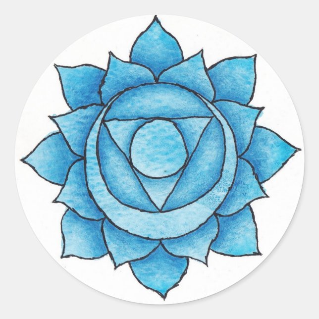 Adesivo Redondo Throat Chakra Sticker (Frente)