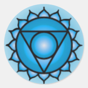 Adesivo Redondo Throat Chakra Stickers