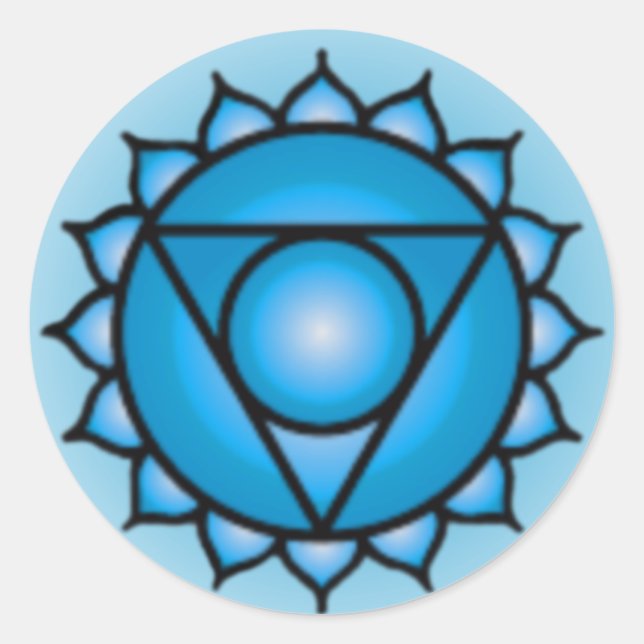 Adesivo Redondo Throat Chakra Stickers (Frente)