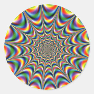 Adesivo Redondo Throbbing-fractal-ilusion óptico-DISTRIBUIDOR