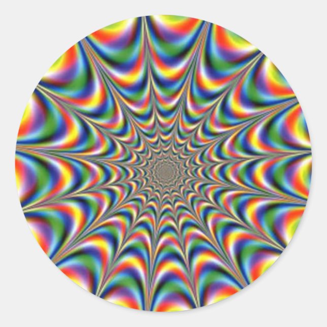 Adesivo Redondo Throbbing-fractal-ilusion óptico-DISTRIBUIDOR (Frente)