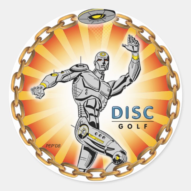 Adesivo Redondo Thrower Robot #2 (Frente)