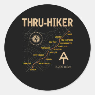Adesivo Redondo Thruh Hiker Appalachian Trail