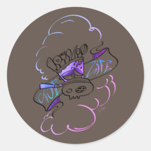 Adesivo Redondo Thug Life Tub Life Dishwasher grafite