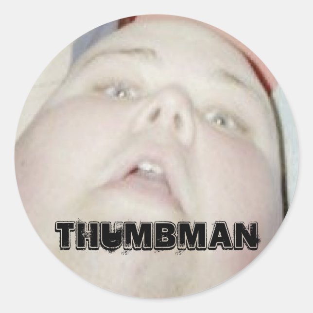 Adesivo Redondo THUMBMAN Stickers (Frente)