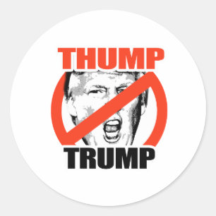 Adesivo Redondo Thump Trump - Anti-Trump