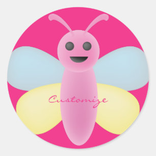 Adesivo Redondo Thunder_Cove de Abelhas Kawaii de várias cores