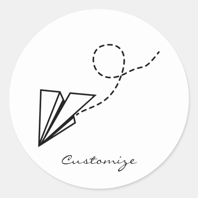 Adesivo Redondo Thunder_Cove de Voo do Plano de Papel (Frente)