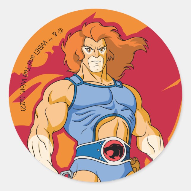 Adesivo Redondo ThunderCats | Gráfico de Caracteres Lion-O (Frente)