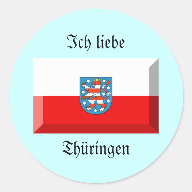 Adesivo Redondo Thuringen Flag Gem (Frente)