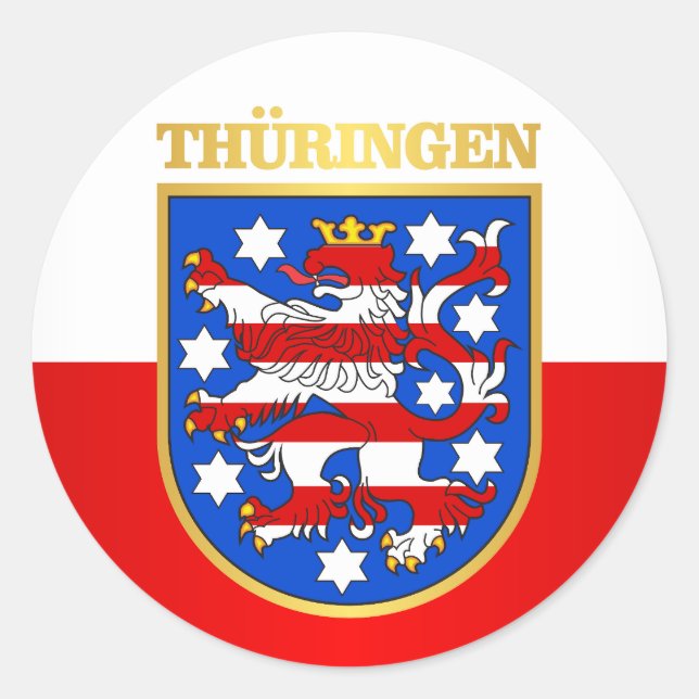 Adesivo Redondo Thuringen (Turíngia) COA (Frente)