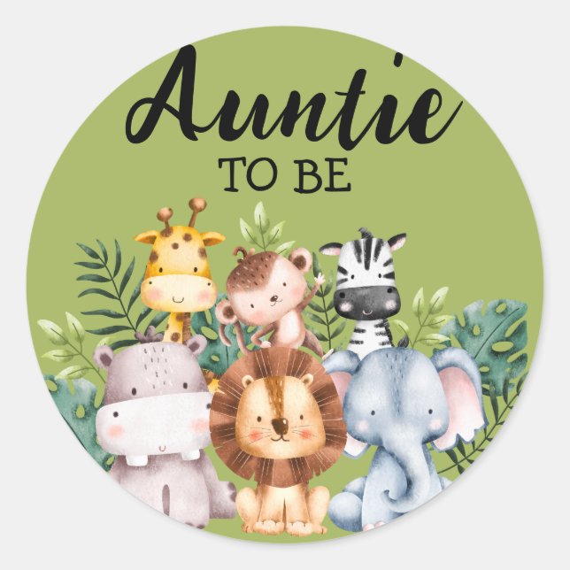 Adesivo Redondo Tia A Ser | Woodland Creatures Chá de fraldas (Frente)