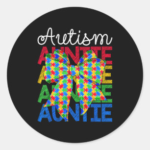 Adesivo Redondo Tia autismo tia dia de conscientização do autismo