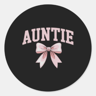 Adesivo Redondo Tia Coquete Bow Rosa Dia das Mães Tia