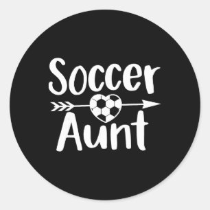 Adesivo Redondo Tia de Futebol Coração Amante do Esporte Tia Dia d