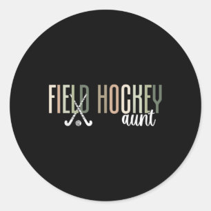 Adesivo Redondo Tia de Hockey de Campo de um Jogador de Hockey de 