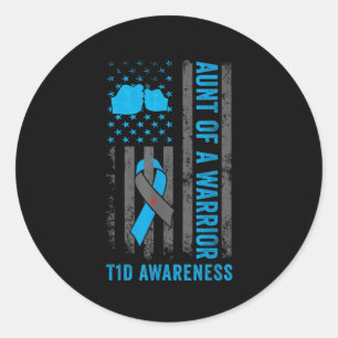 Adesivo Redondo Tia De Um Guerreiro T1d Diabetes Tipo 1 Awa