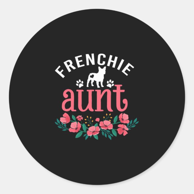 Adesivo Redondo Tia Dog Dog Dog Pet Lover Proprietário Natal (Frente)