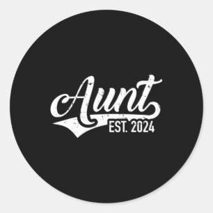 Adesivo Redondo Tia est. Anúncio da gravidez de 2024