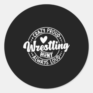 Adesivo Redondo Tia lutadora de wrestling luta orgulhosa tia