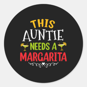 Adesivo Redondo Tia Margarita Cinco De Mayo Sombrero Aunties Fu