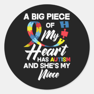 Adesivo Redondo Tia Orgulhosa Autismo Tio Autista Niece Autismo Aw