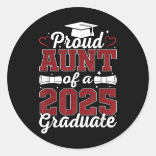 Adesivo Redondo Tia Orgulhosa De Um Graduado Em 2025 Cl De 2025 Gr
