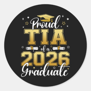 Adesivo Redondo Tia Orgulhosa De Um Graduando Da Turma De 2026 Gra