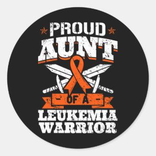 Adesivo Redondo Tia Orgulhosa De Um Guerreiro De Leucemia Tia Conh
