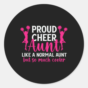 Adesivo Redondo Tia Orgulhosa De Uma Tia De Cheerleader Tia Cheer