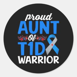 Adesivo Redondo Tia Orgulhosa Do Sobrevivente Do T1d Awarts