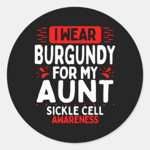 Adesivo Redondo Tia Sickle Cell Awartness Family Burgundy