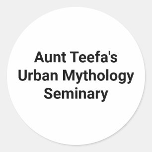 Adesivo Redondo Tia Teefa Mythology Seminary Hankamer Artjunkhaus