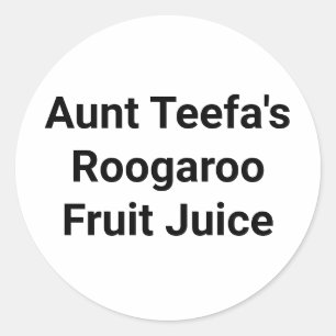 Adesivo Redondo Tia Teefa Rugaroo Fruta Hankamer Artjunkhaus Yum!