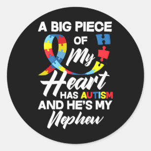 Adesivo Redondo Tia Tio Autista Sobrinho Autismo Awa