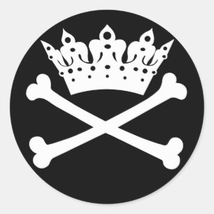Adesivo Redondo "Tiara com Ossos Cruzados"