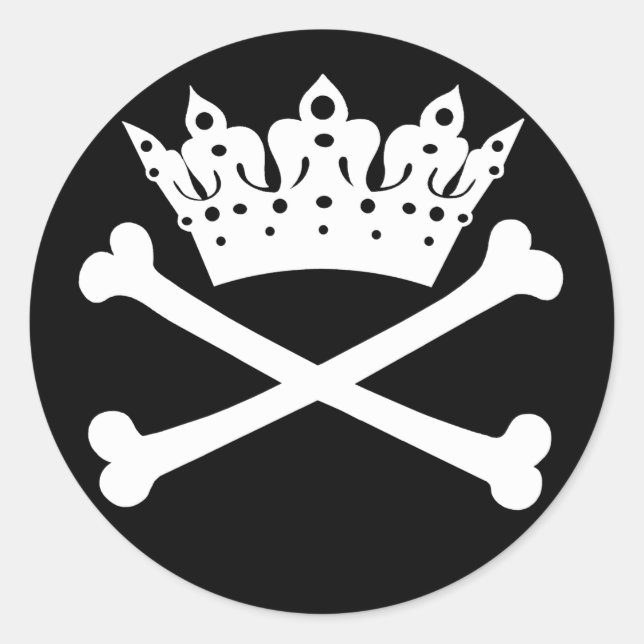 Adesivo Redondo "Tiara com Ossos Cruzados" (Frente)