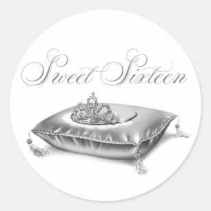 Adesivo Redondo Tiara Princess Sweet Six Stickers