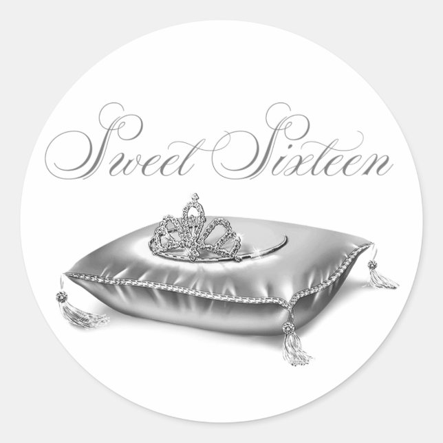 Adesivo Redondo Tiara Princess Sweet Six Stickers (Frente)