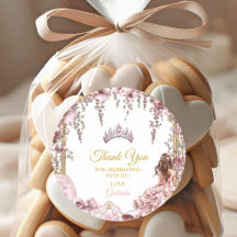 Tiaro Floral Dourado e Rosa Quinceañera