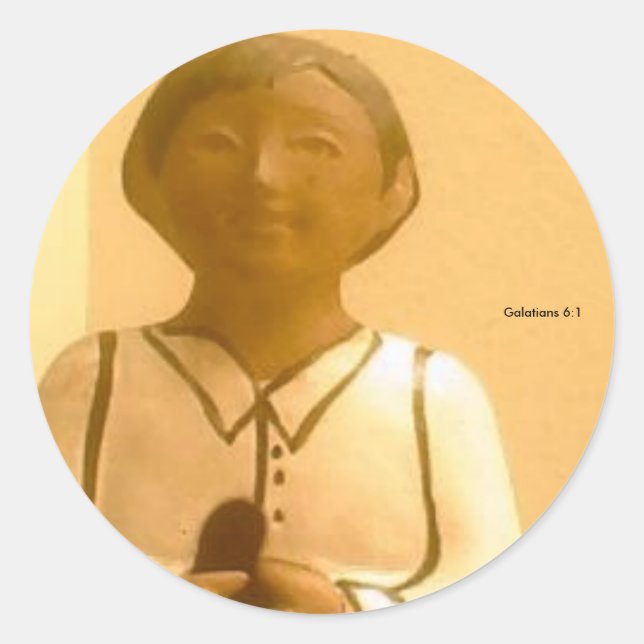 Adesivo Redondo Tibbs Omalay Galatianos 6:1 (Frente)