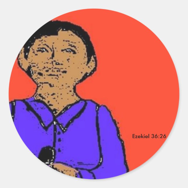 Adesivo Redondo Tibbs Omalay ORANGE Ezekiel 36:26 (Frente)