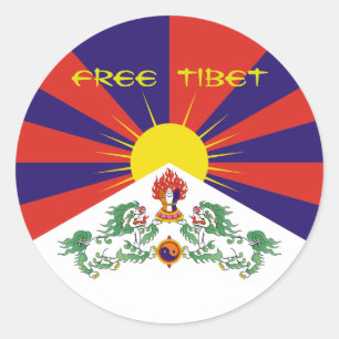 Adesivo Redondo Tibet/bandeira tibetana. Tibet livre