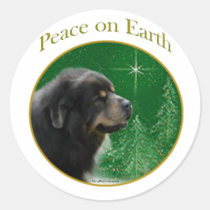 Adesivo Redondo Tibetano Mastiff Peace