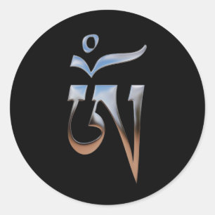 Adesivo Redondo Tibetano Om