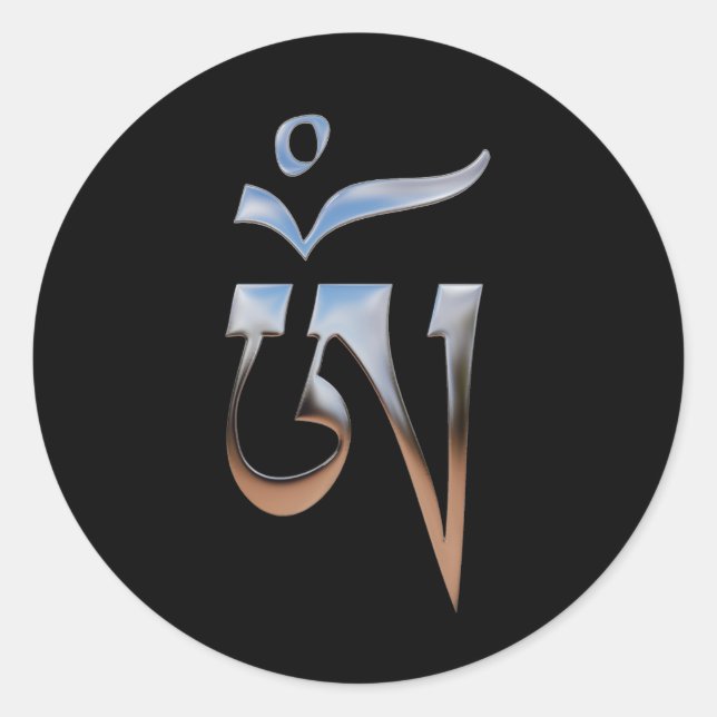 Adesivo Redondo Tibetano Om (Frente)