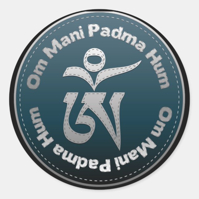 Adesivo Redondo Tibetano Om Stitch (Frente)